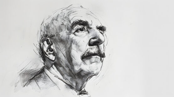 Pencil sketch of John Maynard Keynes (1883-1946) famous economist who also managed the endowment for King's College, Cambridge Known for Keynesian economics. Image: AdobeStock Images